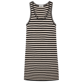 Anine Bing Arie Kjole, Black And Ivory Stripe 